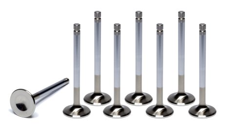 Exhaust Valve - Competition Plus Hollow Stem - 1.500 in Head - 11/32 in Valve Stem - 4.910 in Long - Stainless - Various Applications - Set of 8