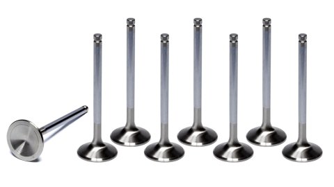 Exhaust Valve - 6000 Series - 1.600 in Head - 0.313 in Valve Stem - 4.915 in Long - Stainless - Small Block Chevy - Set of 8