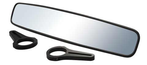 Mirror - Rear View - Convex - 16.5 in Wide - 3.25 in Tall - Aluminum - Black Anodized - Each