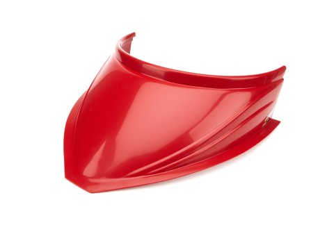 Hood Scoop - MD3 - 5 in Height - 18 in Wide - Curved Bottom - Plastic - Red - Dirt Late Modified - Each
