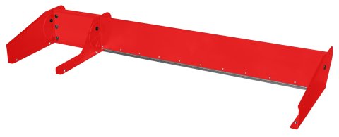 Spoiler - MD3 - 56 x 8 in - 32 x 8.25 Breakaway - 2-Piece - Aluminum / Plastic - Red Powder / Natural - Dirt Late Model - Kit