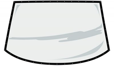 Window - Rear - 0.093 in Thick - Molded - Pre-Cut / Drilled - Greenhouse Roof - Polycarbonate - Clear - ABC - Each
