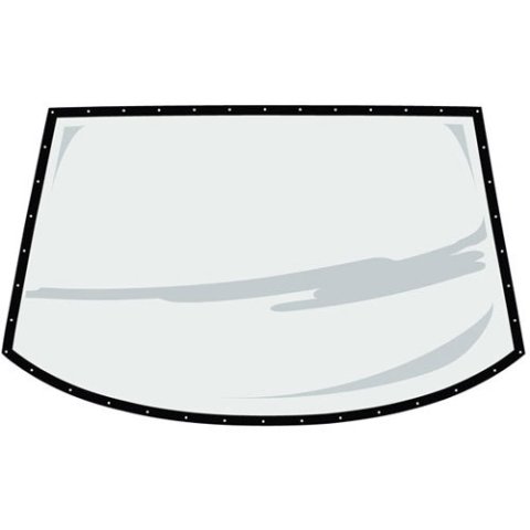 Window - Rear - 0.093 in Thick - Molded - Pre-Cut / Drilled - Blackout Border - Mar Resistant - Greenhouse Roof - Polycarbonate - Clear - ABC - Each