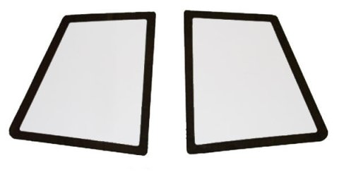 Window - Quarter - 0.093 Thick - Flat - Pre-Cut / Drilled - Blackout Border - Polycarbonate - Clear - 2-Piece Roof - Street Stock - Chevy Monte Carlo 1981-88 - Pair