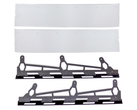 Spoiler - ABC - 60 x 6.5 in - 70 Degrees - 2-Piece - Polycarbonate Spoiler - Black Aluminum Brackets - Kit