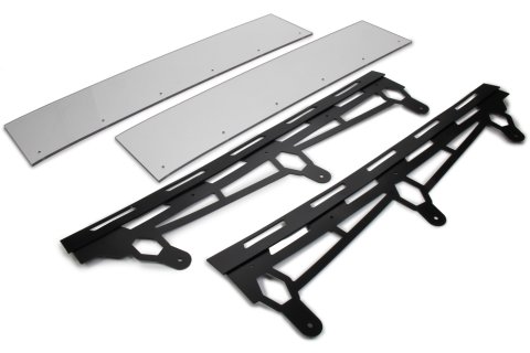 Spoiler - ABC - 60 x 6.5 in - 90 Degrees - 2-Piece - Polycarbonate Spoiler - Black Aluminum Brackets - Kit