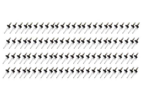 Rivet - Avex Style - 5/8 in Head - 3/16 in Steel Mandrel - 1/2 in Grip Range - Aluminum - Black Powder Coat - Set of 100