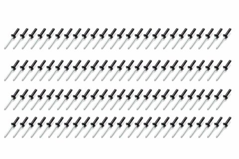 Rivet - Avex Style - 3/8 in Head - 3/16 in Steel Mandrel - 1/2 in Grip Range - Aluminum - Black Powder Coat - Set of 100