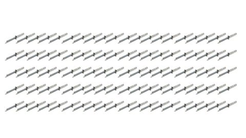 Rivet - Avex Style - 3/8 in Head - Long Shank - 3/16 in Steel Mandrel - 1/2 in Grip Range - Aluminum - Natural - Set of 100