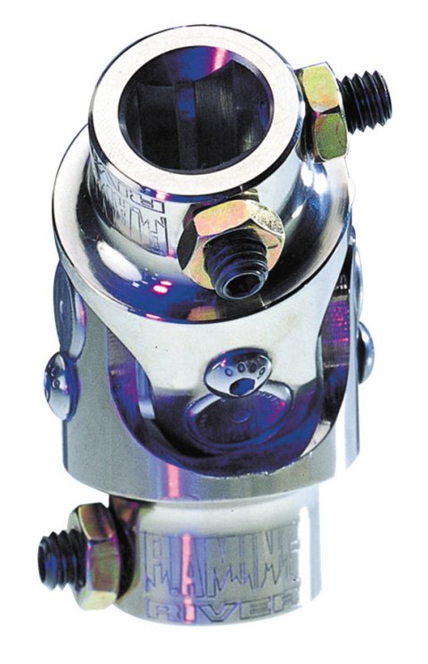 Steering Universal Joint - Single Joint - 3/4 in Double D to 3/4 in 36 Spline - Steel - Nickel Plated - Universal - Each