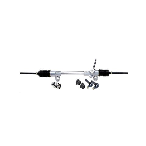 Rack and Pinion - Manual - 6.00 in Travel - 45.0 in Long - Bushings / Joints / Tie Rod Ends - Aluminum - Chrome - Ford Mustang 1994-2004 - Kit