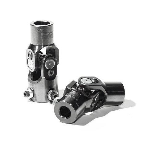 Steering Universal Joint - Single Joint - 9/16 in 26 Spline to 3/4 in Double D - Chromoly - Black - Each