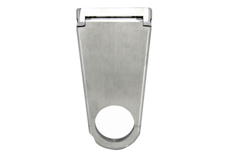 Steering Column Bracket - 2 in Diameter Tube - 2-1/2 in Drop - Hinged Base - Aluminum - Natural - Each