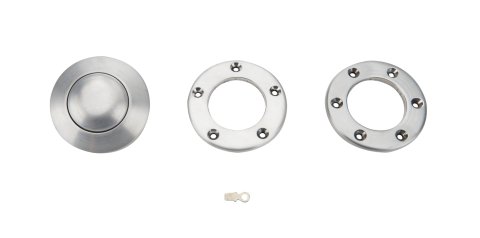 Horn Button - Dome - Aluminum - Machined - 5 / 6-Bolt Steering Wheels - Each
