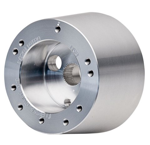 Steering Wheel Adapter - Tapered - 2-1/2 in Thick - Hardware Included - 5 or 6-Bolt Wheel to Flaming River Column - Aluminum - Natural - Universal - Each