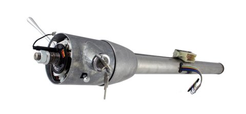 Steering Column - Tilt - 2 in Tube - 30 in Length - Hazard / Key / Turn Signal - Stainless - Natural - Jeep Wrangler CJ 1979-86 - Each