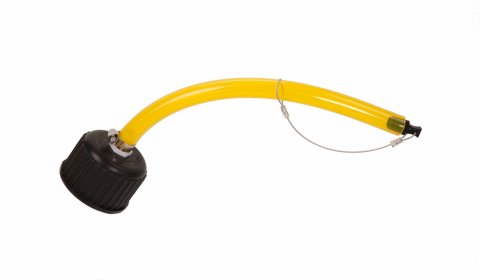 Utility Jug Cap - Screw-On - 1 in ID Hose - Universal Utility Jugs - Plastic - Black / Yellow - Each