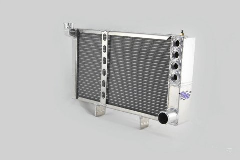 Radiator - Sprint Cross Flow - 20 in W x 12 in H - Passenger Side Inlet - Passenger Side Outlet - Aluminum - Natural - Sprint Car - Each