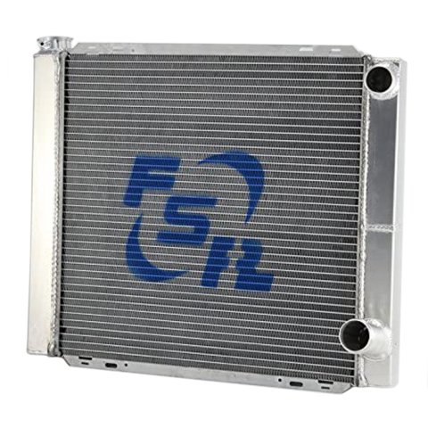 Radiator - 26 in W x 19 in H - Double Pass - Passenger Side Inlet - Passenger Side Outlet - Aluminum - Natural - Each