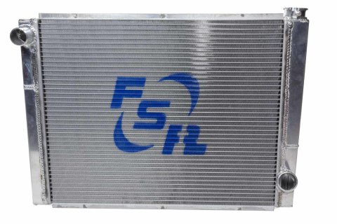 Radiator - 26 in W x 19 in H - Triple Pass - Driver Side Inlet - Passenger Side Outlet - Aluminum - Natural - Each