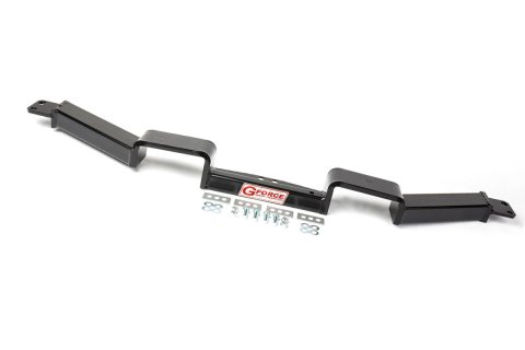 Transmission Crossmember - Bolt-On - Steel - Black Powder Coat - 200R4 / TH400 Short Tail / 4L80E / 4L85E - GM A-Body 1964-72 - Each
