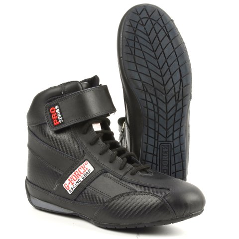 Driving Shoe - GF236 Pro Series - High-Top - SFI 3.3/5 - Radial Grip Sole - Leather Outer - Fire Retardant Fabric Inner - Black - Size 6 - Pair