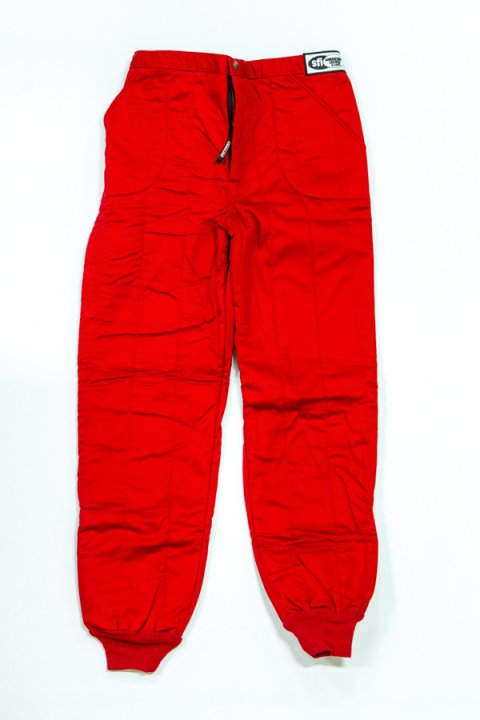 Driving Pants - GF505 - SFI 3.2A/5 - Triple Layer - Fire Retardant Cotton - Red / White - 2X-Large - Each