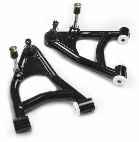 Control Arm - Tubular - Lower - Coilover - Polyurethane Bushings - Steel - Black Powder Coat - Ford Mustang 1979-93 - Pair