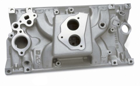 Intake Manifold - TBI Throttle Body Flange - Single Plane - Aluminum - Natural - Vortec - Small Block Chevy - Each