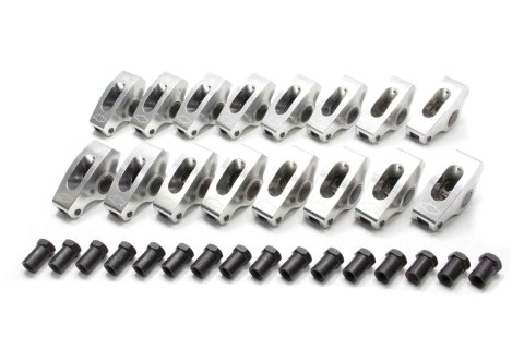 Rocker Arm - 3/8 in Stud Mount - 1.60 Ratio - Full Roller - Self-Align - Aluminum - Natural - Small Block Chevy - Set of 16