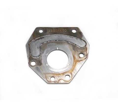 Camshaft Retaining Plate - 2.95 in Bolt Center - Steel - Natural - LSX - GM LS-Series - Each