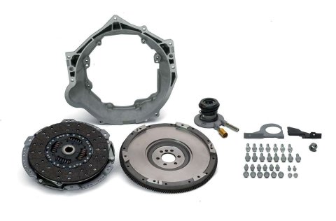 Clutch Kit - High Strength - Single Disc - 1-1/8 in x 26 Spline - 6-Bolt Flange Flywheel - Bellhousing / Clutch Bearing / Dust Cover / Hardware Included - Aluminum - GM LS-Series - Kit