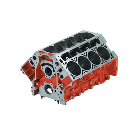 Engine - LSX - Bare Block - 4.065 in Bore - 9.240 Deck - Standard Main - 6-Bolt Main - 1-Piece Seal - 6-Bolt Head - Iron - Orange - GM LS-Series - Each
