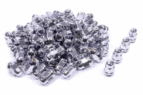 Lug Nut - Acorn Bulge - 7/16-20 in Right Hand Thread - 3/4 in Hex Head - 60 Degree Seat - Closed End - Steel - Chrome - Set of 100