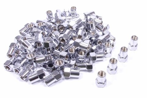 Lug Nut - Standard Mag Open - 1/2-20 in Right Hand Thread - 13/16 in Hex Head - 0.750 in Shank - Open End - Steel - Chrome - Set of 100