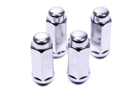 Lug Nut - Duplex Acorn Extra Long - 9/16-18 in Right Hand Thread - 7/8 in Hex Head - 60 Degree Seat - Closed End - Steel - Chrome - Set of 4