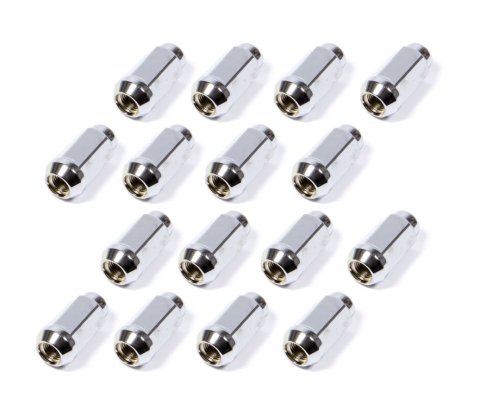 Lug Nut - Duplex Acorn - 9/16-18 in Right Hand Thread - 7/8 in Hex Head - 60 Degree Seat - Closed End - Steel - Chrome - Set of 16