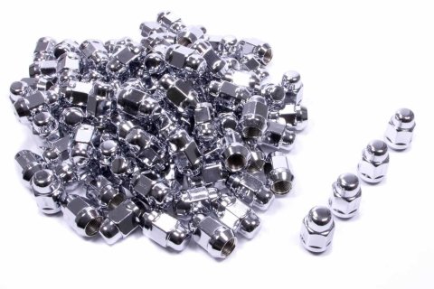 Lug Nut - Acorn Bulge - 14 mm x 1.50 Right Hand Thread - 13/16 in Hex Head - 60 Degree Seat - Closed End - Steel - Chrome - Set of 100