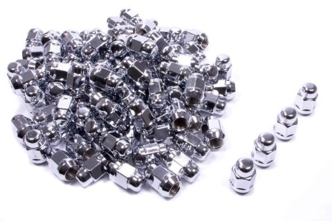Lug Nut - Acorn Bulge - 7/16-20 in Right Hand Thread - 13/16 in Hex Head - 60 Degree Seat - Closed End - Steel - Chrome - Set of 100