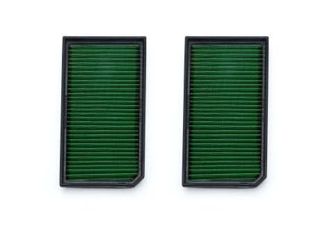Air Filter Element - Panel - 10.875 in L x 6 in W x 1.125 in H - Reusable Cotton - Green - Pair