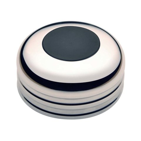 Horn Button - GT3 Low Profile - Plain Black Center - Aluminum - Polished - 3-Bolt Steering Wheels - Each