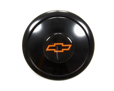 Horn Button - GT9 - Chevy Bowtie Logo - Aluminum - Black Anodized - 9-Bolt Steering Wheels - Each