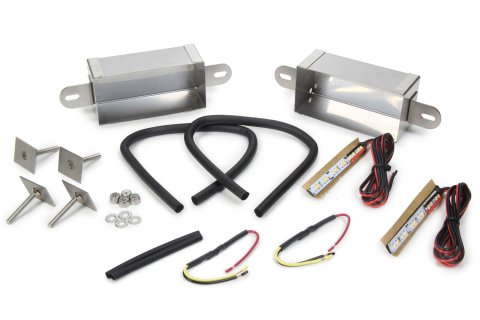 Tail Lights - LED - High / Low Module - Box Mounts / Hardware Included - LED light Strip / Amber LEDs Included - Stainless - Universal - Kit