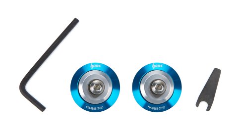 Head and Neck Support Hardware - Post Anchor - FIA Approved - Blue - Pair