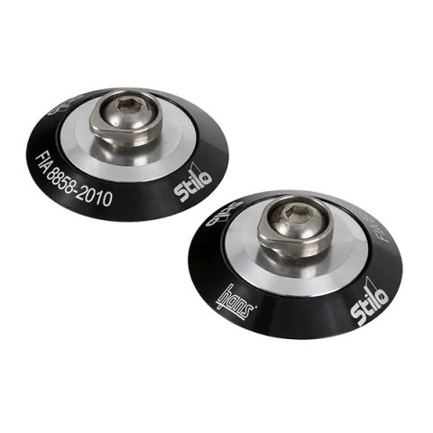 Head and Neck Support Hardware - Post Anchor - FIA Approved - Black - Stilo Helmets - Pair