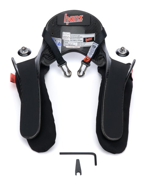 Head and Neck Support - Pro Ultra Lite - FIA Approved - SFI 38.1 - Sliding Post Tether - Helmet Anchor - Carbon Fiber - Medium - Kit