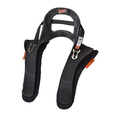 Head and Neck Support - Hans III - FIA Approved - Sliding Post Tether - Plastic - Black - Large - Kit