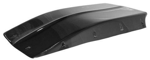 Hood Scoop - Z-28 Style - Bolt-On - 6 in Height - 48 in Long - Fiberglass - Black - Each