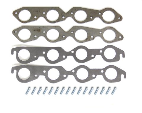 Header Flange - 0.375 in Thick - 2.125 in Round Port - Steel - Big Block Chevy - Pair