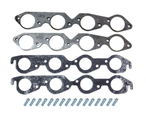 Header Flange - 0.375 in Thick - 2.375 in Round Port - Steel - Natural - Big Block Chevy - Pair